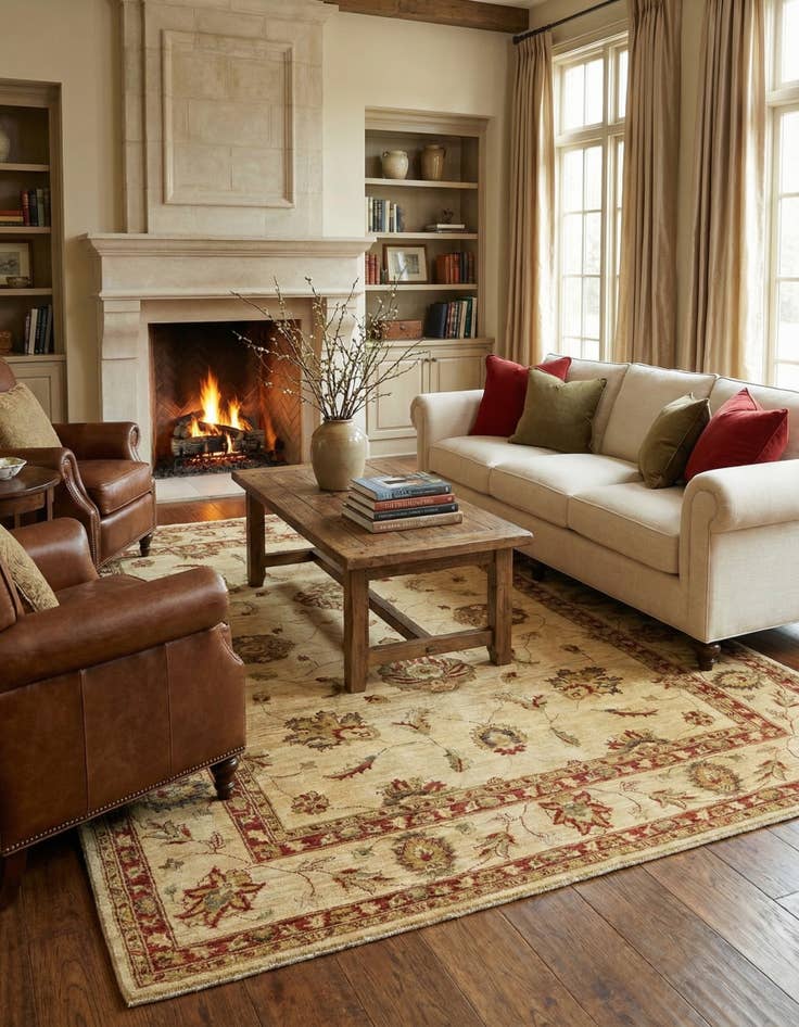 Detail image of  7' 2 x 10' 2  Hand Knotted Peshawar Ziegler Rug