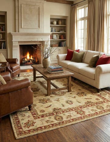 7' 2 x 10' 2 Hand Knotted Peshawar Ziegler Rug