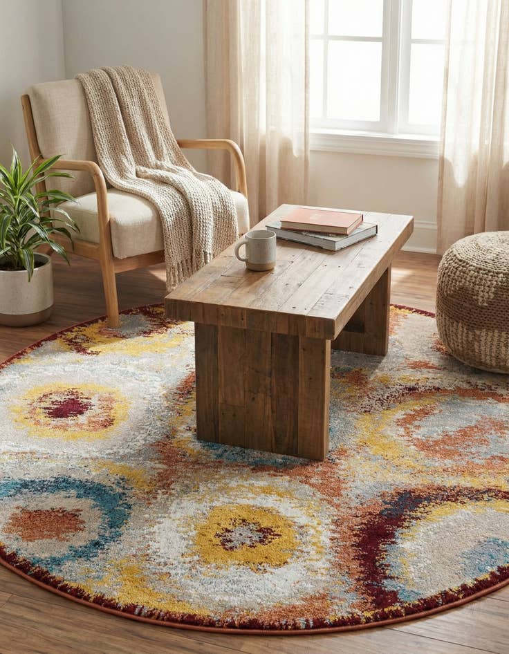Detail image of 5' 3 x 5' 3 Kamala Washable Round Rug