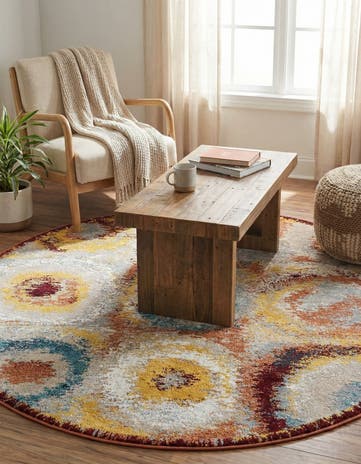 5' 3 x 5' 3 Kamala Washable Round Rug