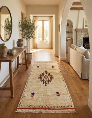 4' 6 x 8' 2 Hand Knotted Moroccan Wool Runner Rug