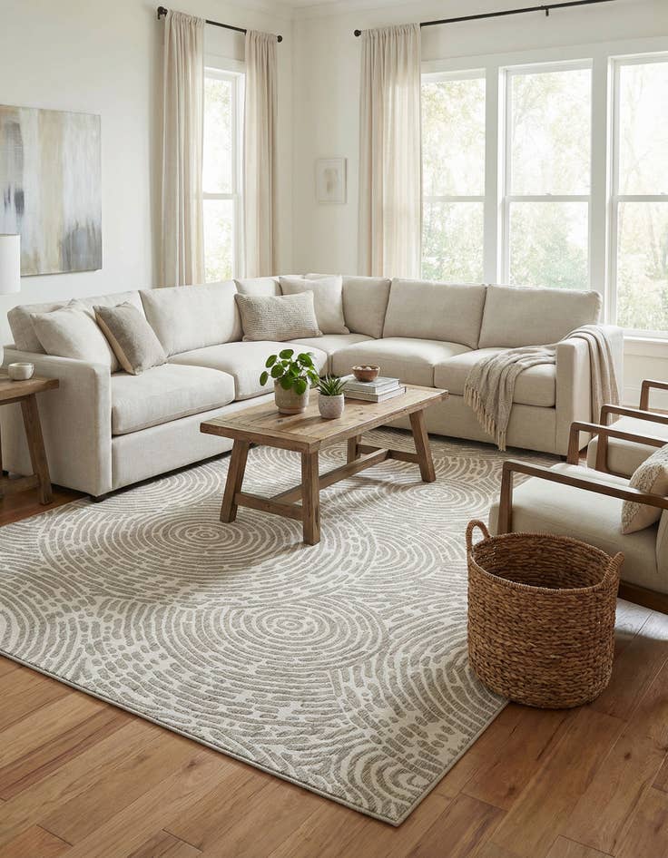 Detail image of 10' x 14' Easy-Clean Modern Indoor / Outdoor Rug
