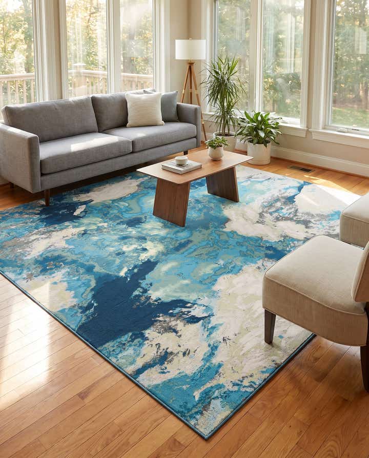 10' x 10' Easy-Clean Modern Indoor / Outdoor Square Rug