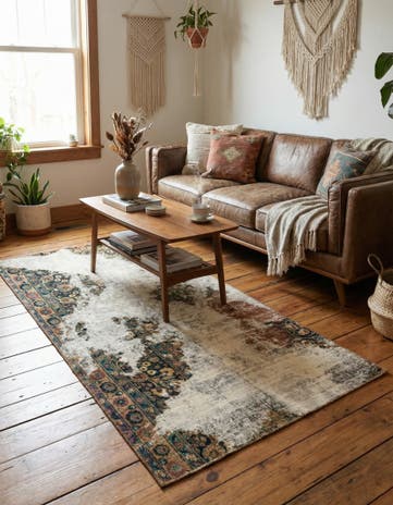 3' 8 x 7' Hand Knotted Ultra Vintage Persian Wool Rug