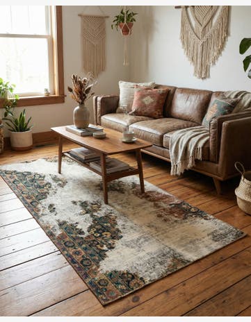 3' 8 x 7' Hand Knotted Ultra Vintage Persian Wool Rug