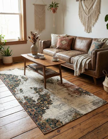 3' 8 x 7' Hand Knotted Ultra Vintage Persian Wool Rug