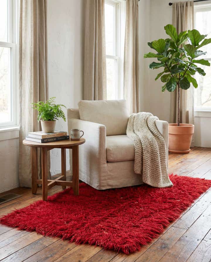 2' 6 x 4' 9 Hand Knotted Moroccan Wool Rug