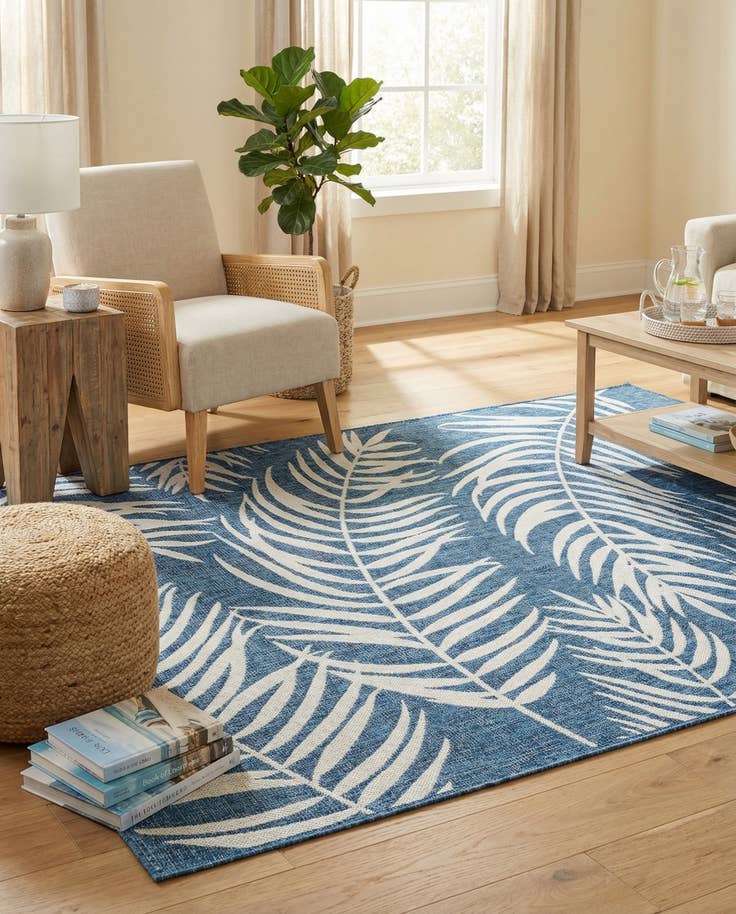 Detail image of 6' x 9' Easy-Clean Botanical Indoor / Outdoor Rug