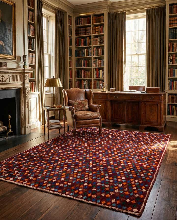 6' 4 x 7' 10 Hand Knotted Balouch Wool Rug