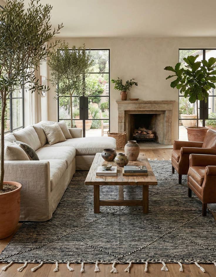 Detail image of 6' 6 x 9' 6  Hand Knotted Moroccan Wool Rug