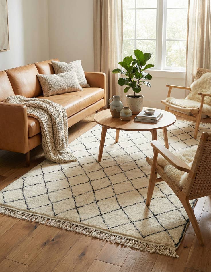 Detail image of 5' x 8' 8  Hand Knotted Moroccan Wool Rug