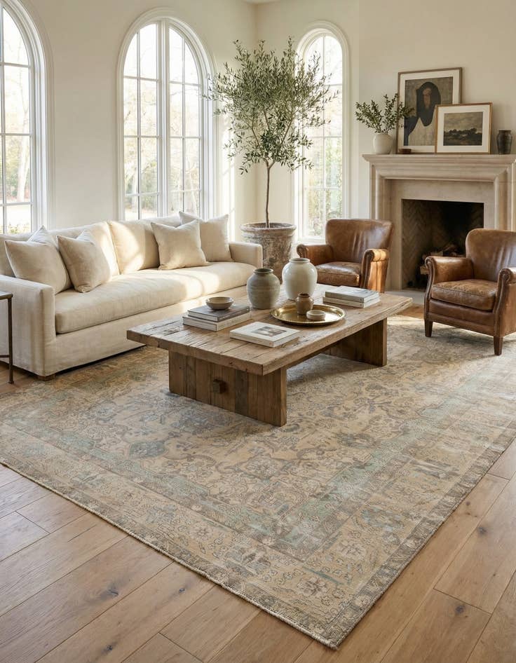 Detail image of 10' x 12' 6  Hand Knotted Ultra Vintage Persian Wool Rug