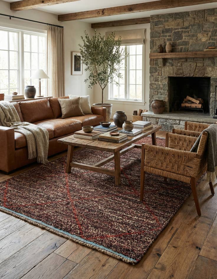 Detail image of 4' x 6' 3  Hand Knotted Moroccan Wool Rug