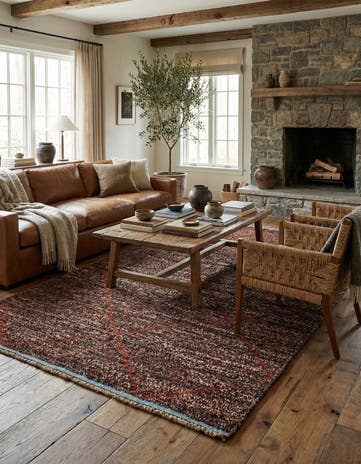 4' x 6' 3 Hand Knotted Moroccan Wool Rug