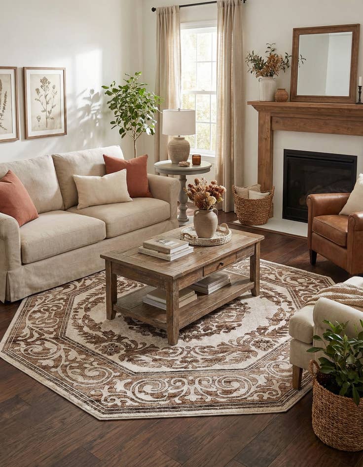 Detail image of 7' 10 x 7' 10 Hermitage Octagon Rug