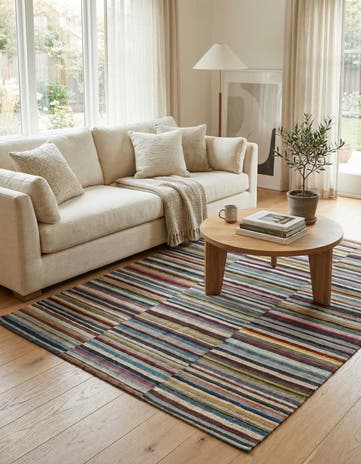 4' 7 x 6' 4 Hand Woven Kilim Modern Wool Rug