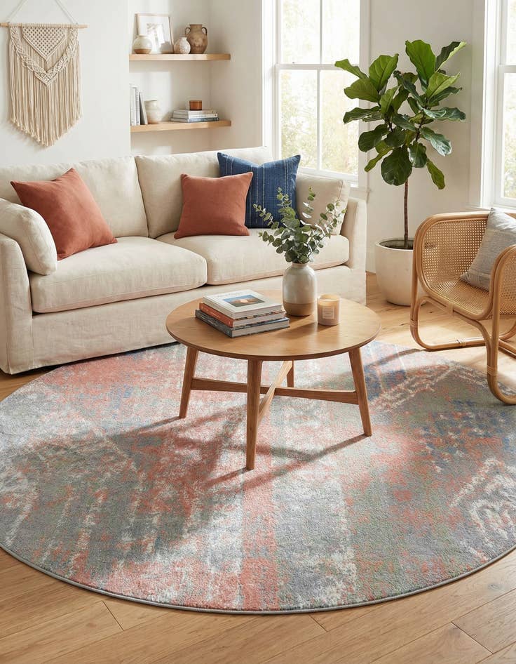 Detail image of 7' 10 x 7' 10 Kamala Washable Round Rug