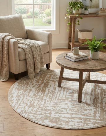 White Bone Hermitage Round Rug