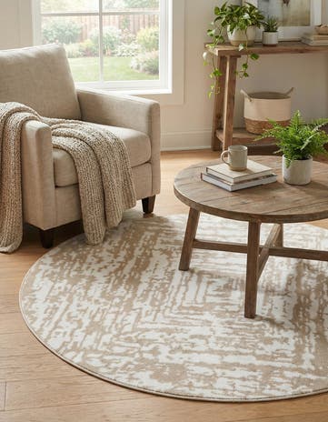 White Bone Hermitage Round Rug