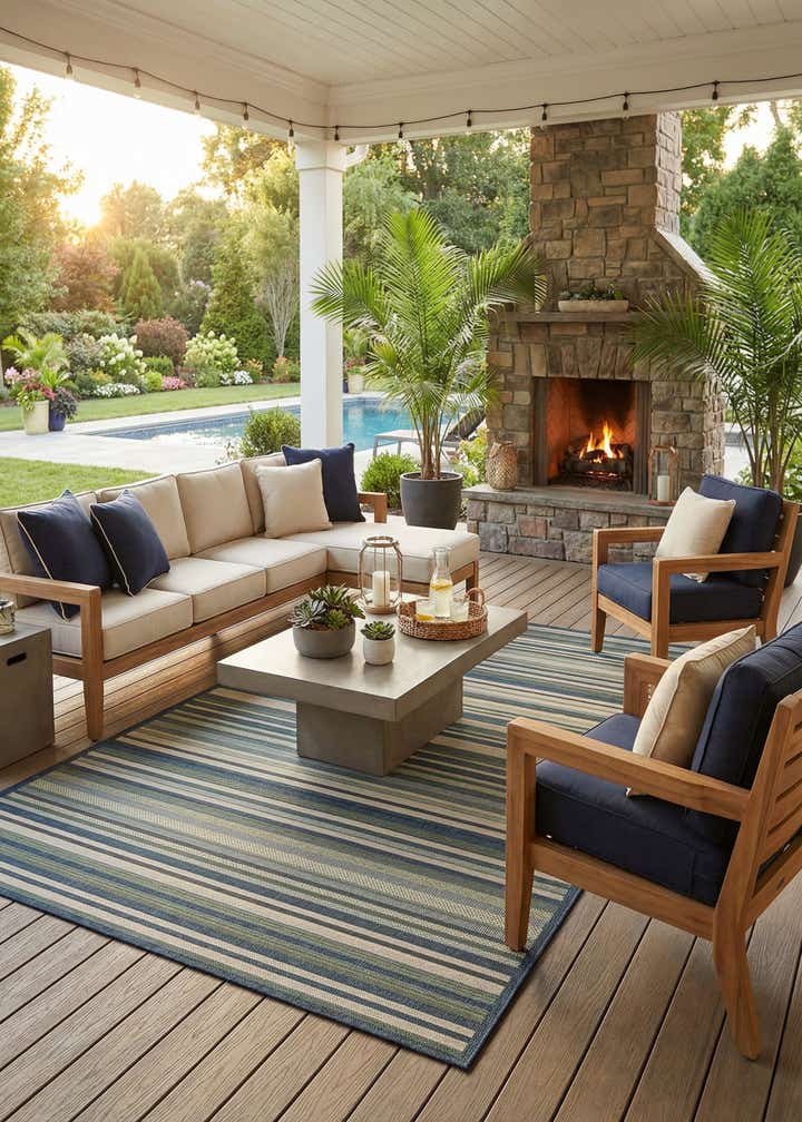 7' 10 x 11' Easy-Clean Baja Indoor / Outdoor Rug