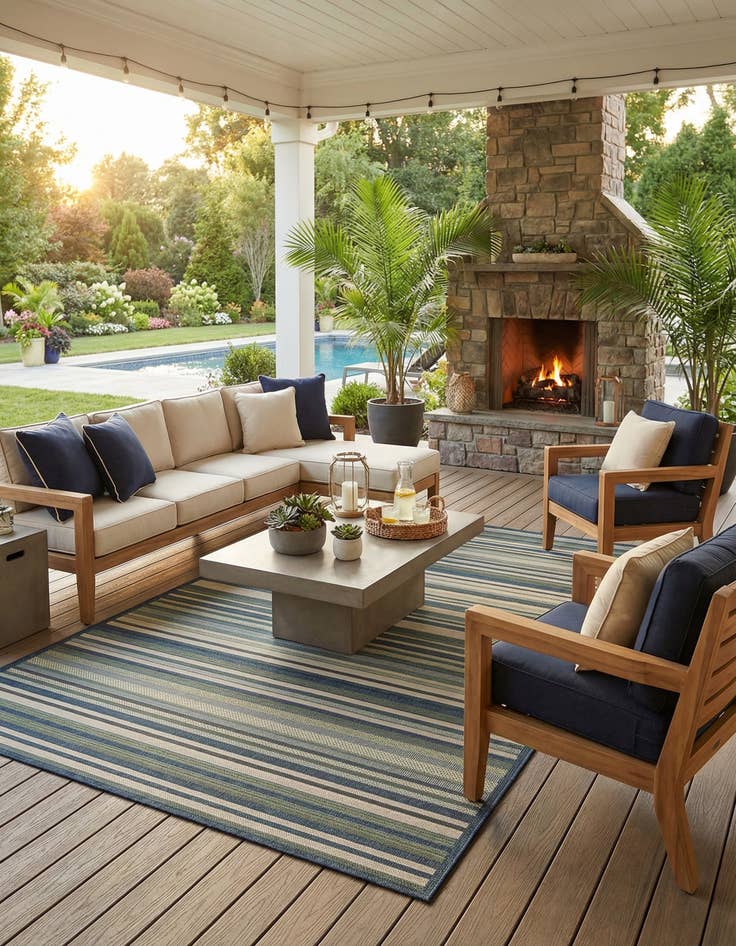 Detail image of 7' 10 x 11'  Washable Baja Indoor / Outdoor Rug