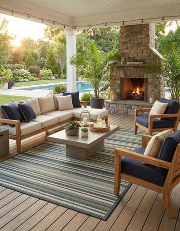 7' 10 x 11' Easy-Clean Baja Indoor / Outdoor Rug