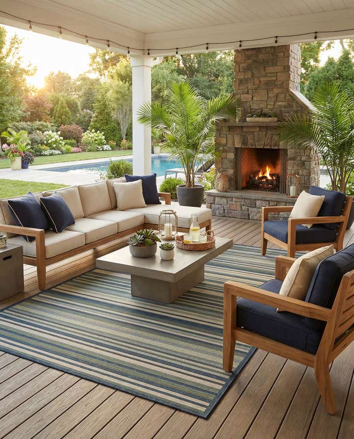 7' 10 x 11' Easy-Clean Baja Indoor / Outdoor Rug