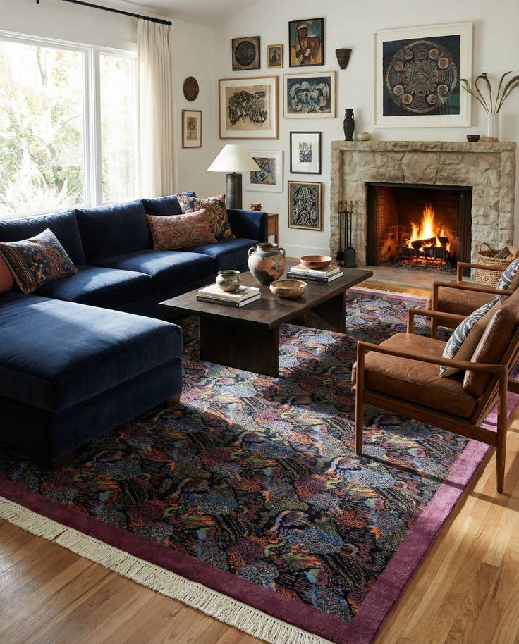 Detail image of 6' 2 x 9' 5 Hand Knotted Tibet Wool Rug