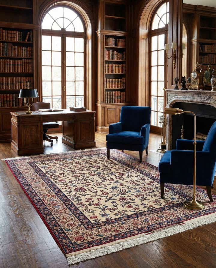 4' 10 x 7' 8 Isfahan Wool Rug