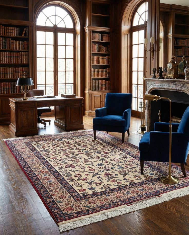 Detail image of 4' 10 x 7' 8 Isfahan Wool Rug