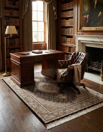 3' 3 x 5' 1 Hand Knotted Tabriz Mahi Persian Wool Rug