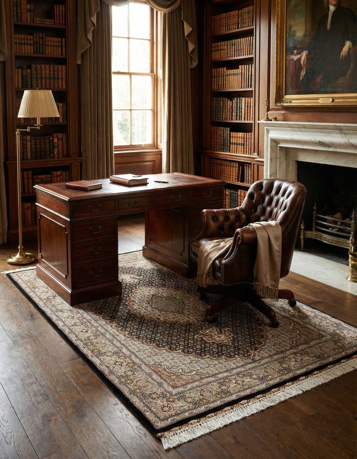 Detail image of 3' 3 x 5' 1  Hand Knotted Tabriz Mahi Persian Wool Rug