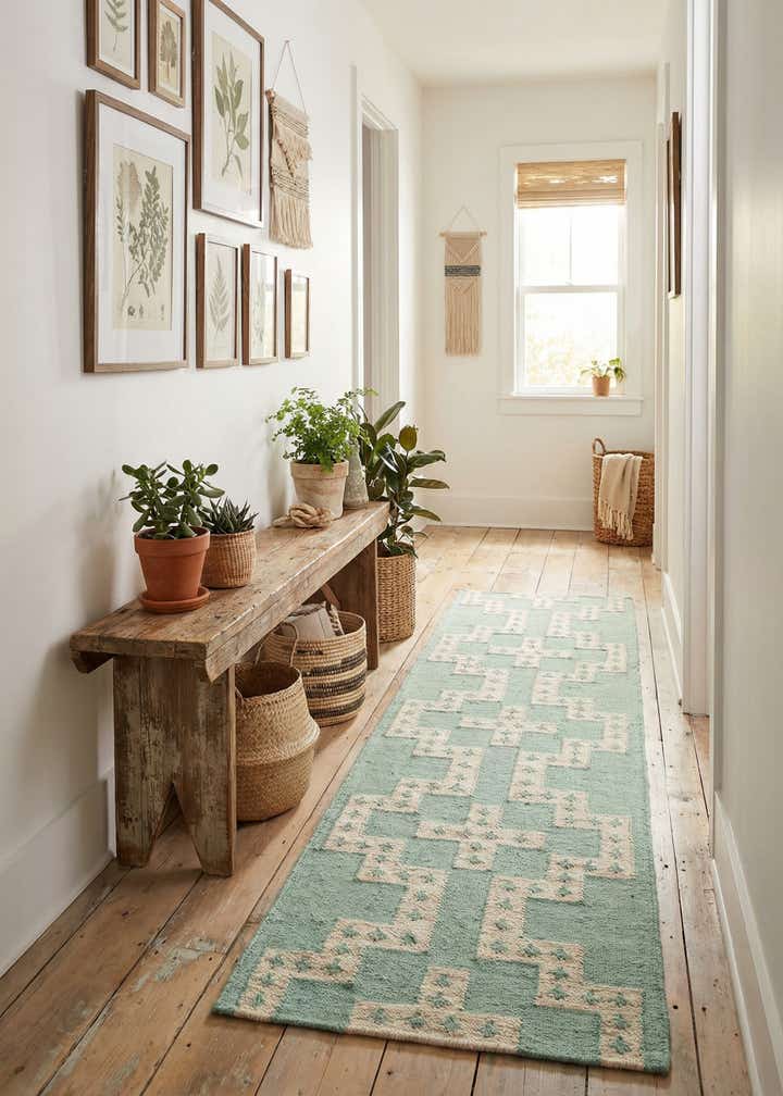 2' x 8' Hand Woven Kilim Wool Runner Rug