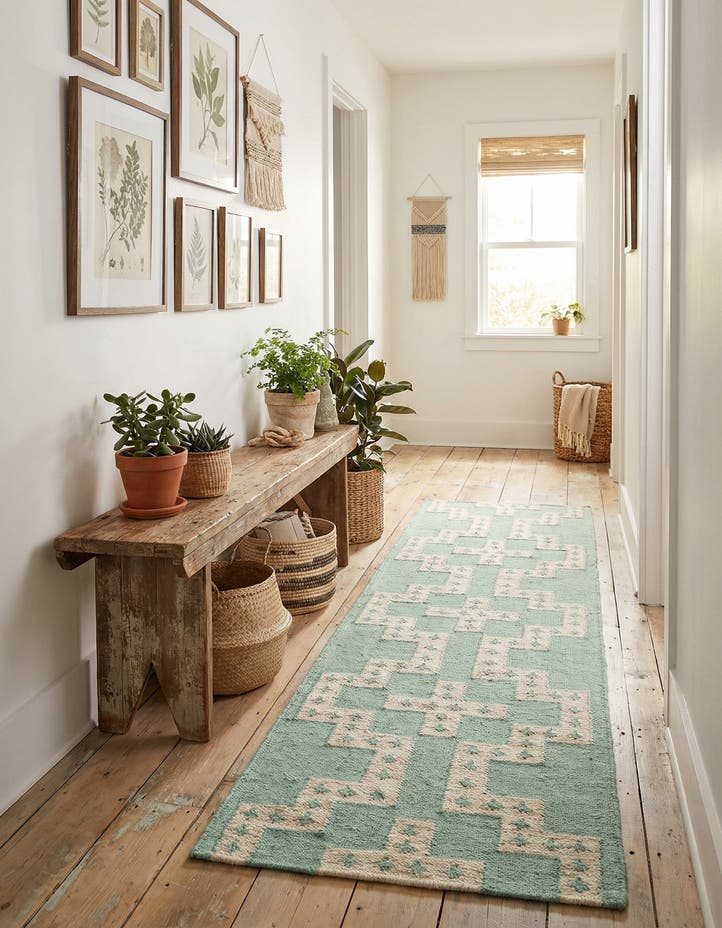 2' x 8' Hand Woven Kilim Wool Runner Rug