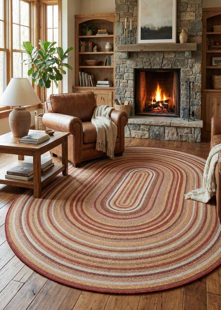7' 10 x 10' Easy-Clean Baja Indoor / Outdoor Oval Rug