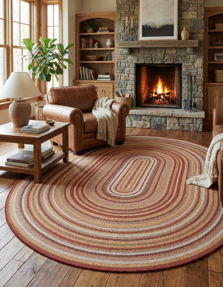 Detail image of 7' 10 x 10'  Washable Baja Indoor / Outdoor Oval Rug