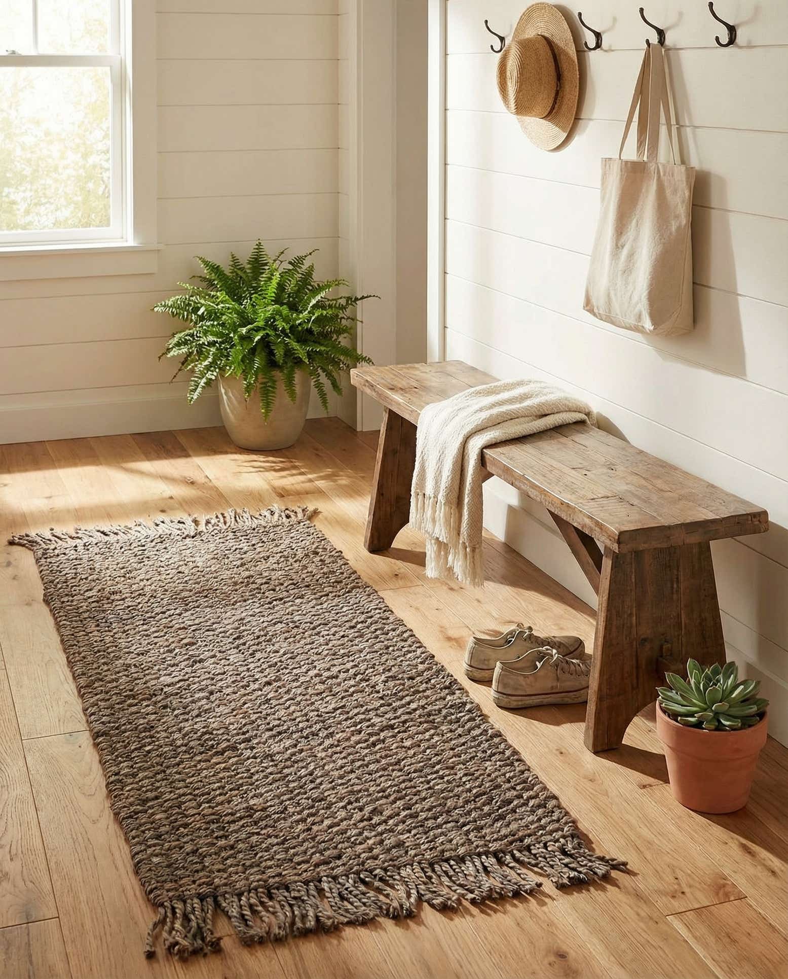 2' x 4' 1 Hand Woven Chunky Jute Runner Rug