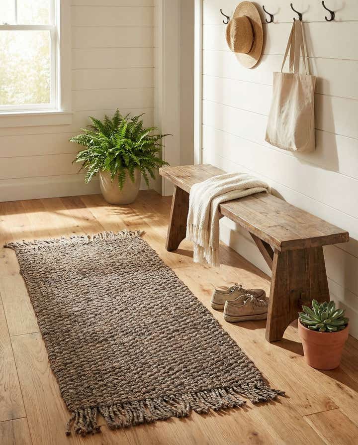 2' x 4' 1 Hand Woven Chunky Jute Runner Rug