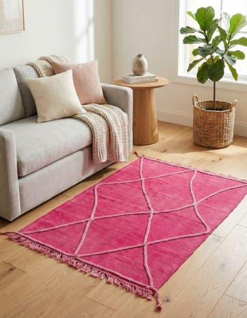 3' 4 x 4' 9 Hand Woven Kilim Modern Wool Rug