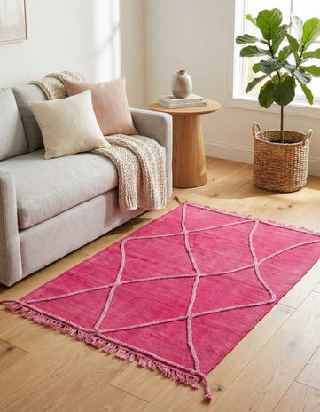 3' 4 x 4' 9 Hand Woven Kilim Modern Wool Rug