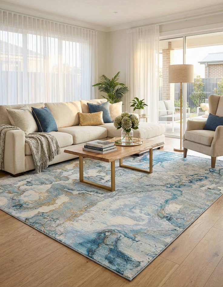Detail image of 10' x 14' Easy-Clean Modern Indoor / Outdoor Rug