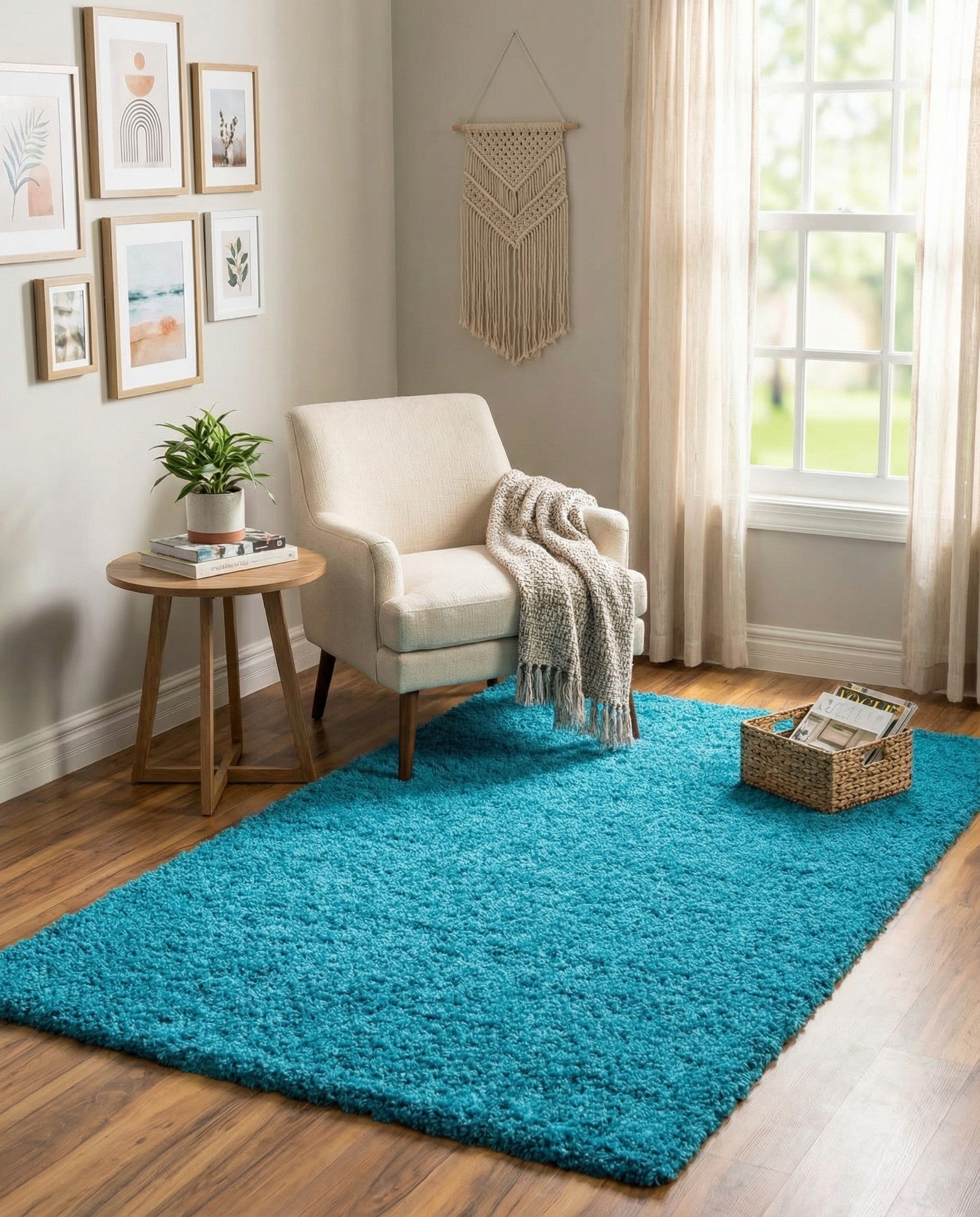  3' x 5' 3 Solid Shag Rug