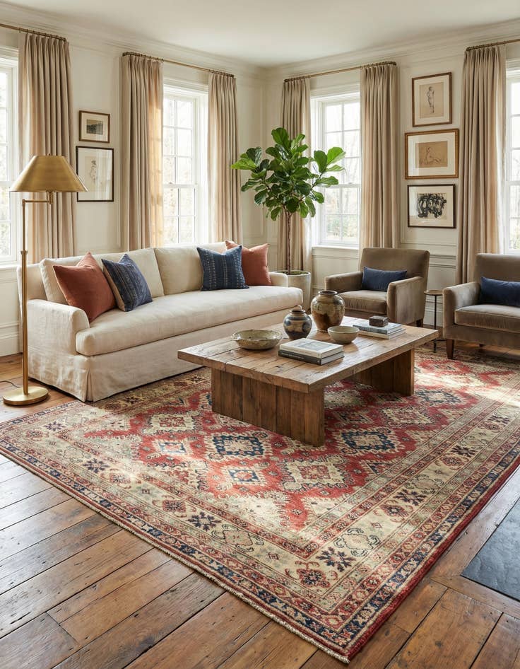 Detail image of 6' 4 x 10' 3  Hand Knotted Kazak Oriental Rug