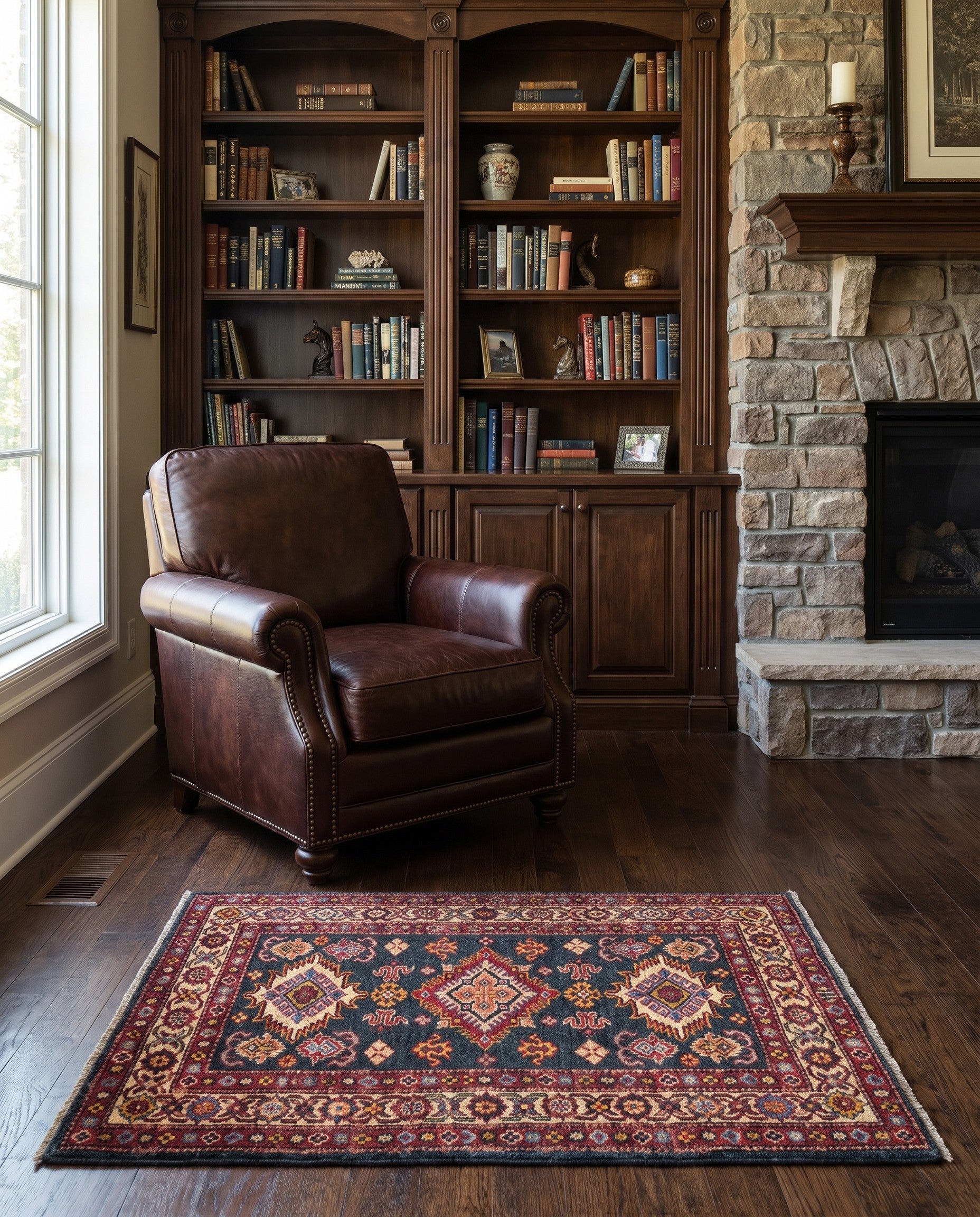2' 11 x 4' 2 Hand Knotted Kazak Rug