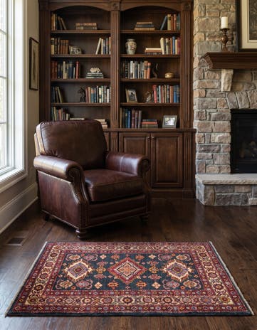 2' 11 x 4' 2 Hand Knotted Kazak Rug