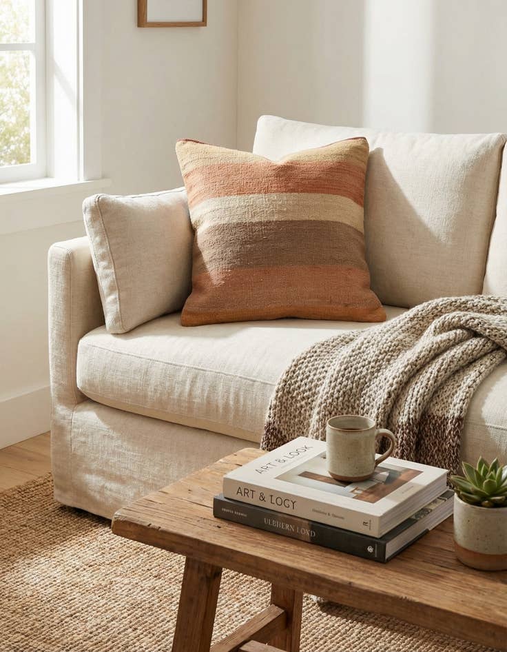 Detail image of 1' 6 x 1' 6  Hand Woven Pillow Wool Square Rug