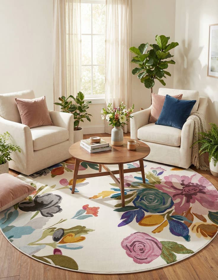 Detail image of 7' 10 x 7' 10 Blossom Round Rug