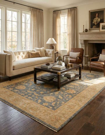 6' 9 x 9' 11 Hand Knotted Peshawar Ziegler Rug