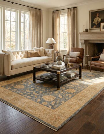6' 9 x 9' 11 Hand Knotted Peshawar Ziegler Rug
