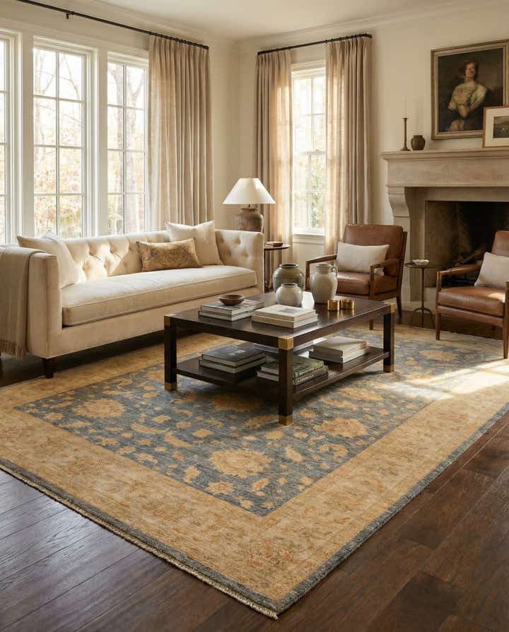 6' 9 x 9' 11 Hand Knotted Peshawar Ziegler Rug